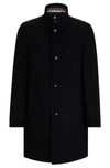 Hugo Boss Boss Hyde Standup Wool & Cashmere Coat In Black