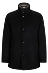 HUGO BOSS RELAXED-FIT COAT IN VIRGIN WOOL AND CASHMERE