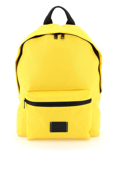 Msgm Nylon Backpack In Yellow