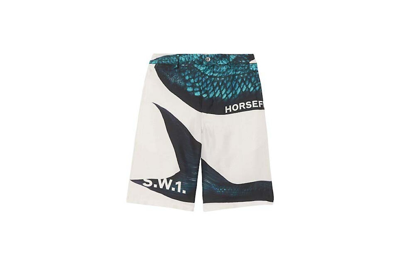 Pre-owned Burberry Graphic Print Shorts Ink Blue