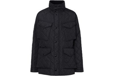 Pre-owned Burberry Packaway Hood Quilted Thermoregulated Field Jacket Black
