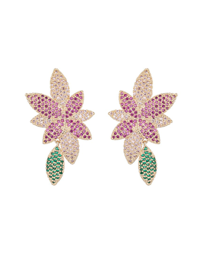Eye Candy La The Luxe Collection Cz August Flower Statement Earrings