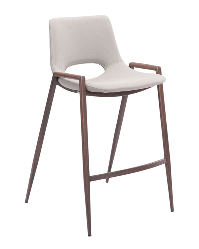 Zuo Modern Desi Counter Chair (set Of 2) In Beige