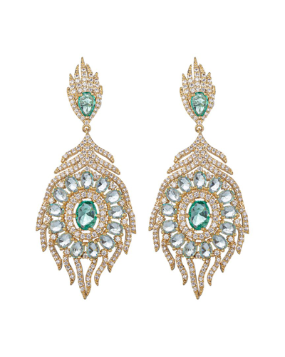 Eye Candy La The Luxe Collection Cz Peacock Dangle Earrings