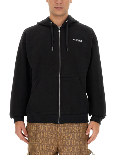 Versace Zipper Hoodie The Column In Black