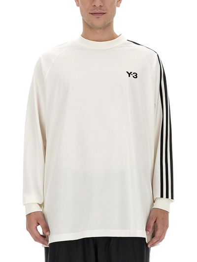 Y-3 Long-sleeved Cotton T-shirt In White