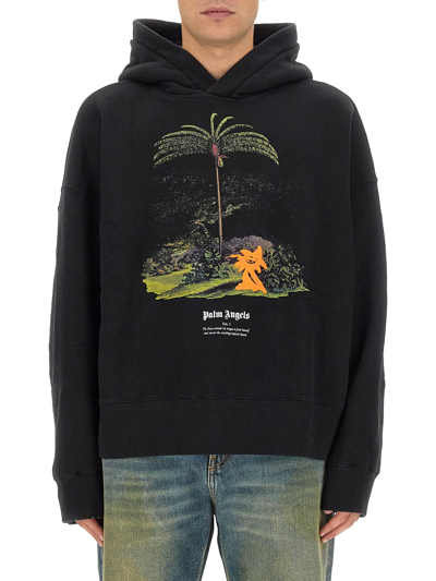 Palm Angels Printed Enzo From The Tropics Hoodie In Black