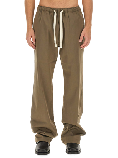 Palm Angels Monogram Pants In Military Green