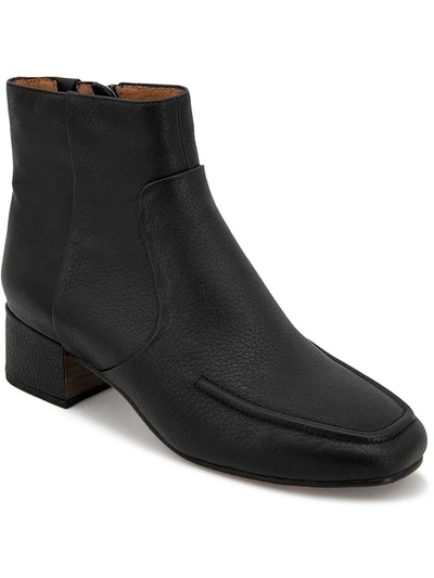 Gentle Souls By Kenneth Cole Ella Apron Bootie Womens Leather Pebbled Ankle Boots In Black