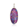 Ross-simons Oval Purple Turquoise Pendant In Sterling Silver In Purple