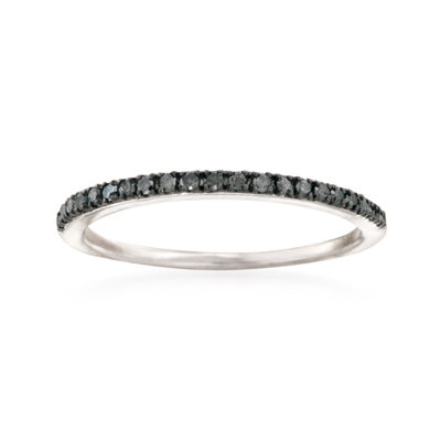 Ross-simons Black Diamond Anniversary Ring In Sterling Silver