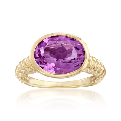 Ross-simons Oval Amethyst Ring In 18kt Gold Over Sterling In Purple
