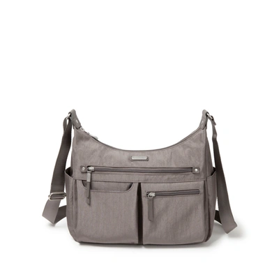 Baggallini Women's Modern Everywhere Slim Crossbody With Rfid Wristlet, Set 2 Piece In Grey