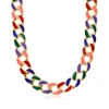 ROSS-SIMONS ITALIAN MULTICOLORED ENAMEL CURB-LINK NECKLACE IN 18KT GOLD OVER STERLING