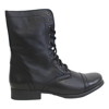 Steve Madden Troopa Womens Leather Lace Up Combat Boots In Black