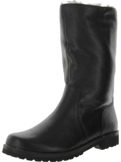 Gentle Souls By Kenneth Cole Wenonah Mid Cozy Womens Leather Faux Fur Mid-calf Boots In Black
