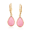 Ross-simons Pink Opal Teardrop Earrings In 18kt Gold Over Sterling In Pink
