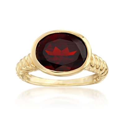 Ross-simons Oval Garnet Ring In 18kt Gold Over Sterling In Red