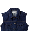 Slvrlake Ultra Crop Trucker Vest In Blau
