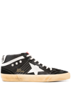 GOLDEN GOOSE MIDSTAR LACE-UP LEATHER SNEAKERS