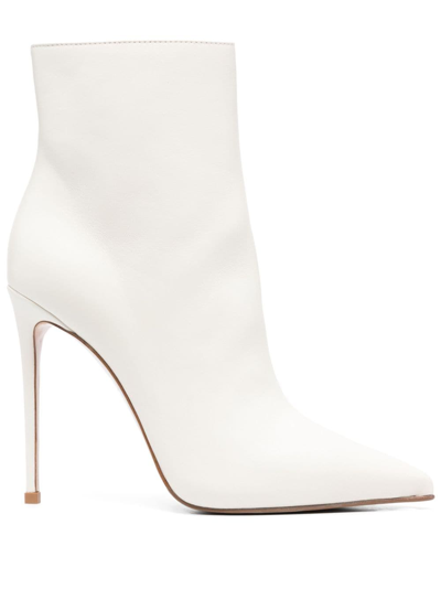 Le Silla Eva 120mm Leather Ankle Boots In Nude