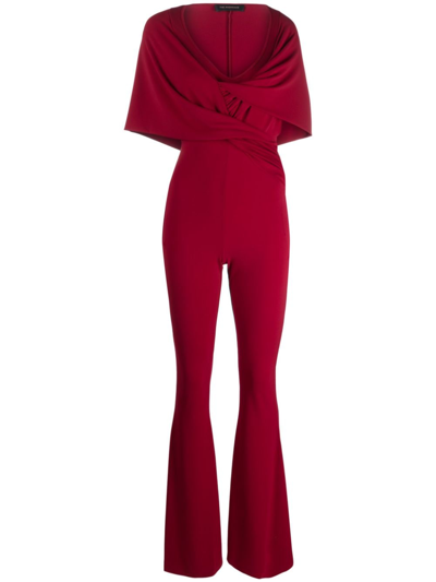 The Andamane Hooded Flared-leg Jumpsuit In Rot