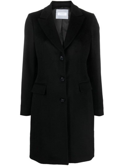 Barba Single-breasted Virgin Wool Coat In Black