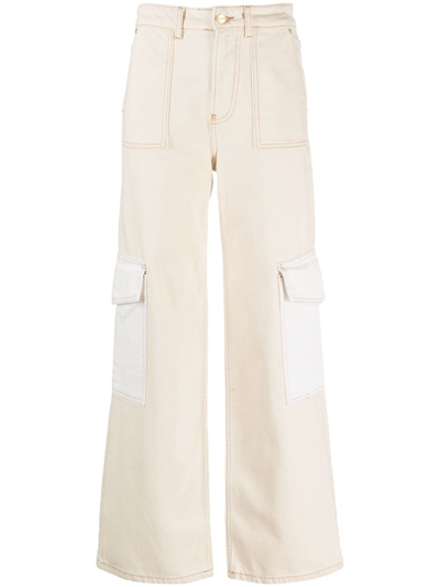 Ganni High-waist Straight-leg Jeans In Neutrals