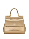 DOLCE & GABBANA SICILY METALLIC LEATHER TOTE BAG