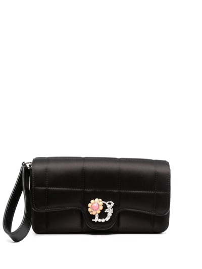 Dsquared2 D2 Statement Quilted Clutch Bag In Schwarz