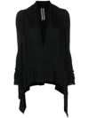 Rick Owens Draped-hem Knitted Cardigan In Schwarz