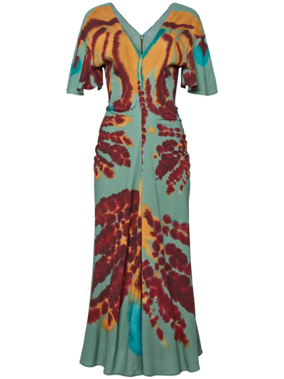 Altuzarra Pelopenese Viscose Crepe Midi Dress In Stormcloud Rorschach