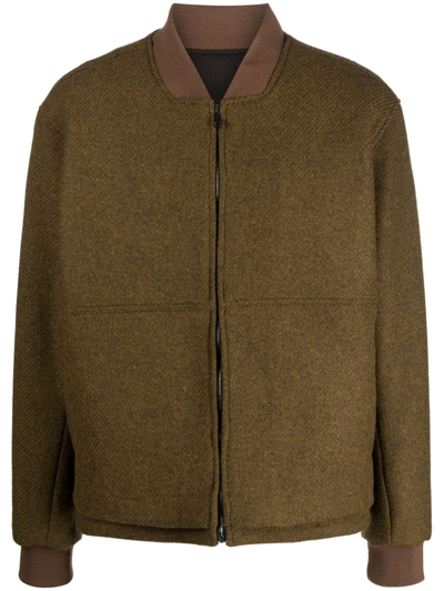 Costumein Baseball-collar Virgin Wool Bomber-jacket In Olive