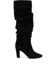 Manolo Blahnik Calassohi 90 Suede Knee Boots In Schwarz