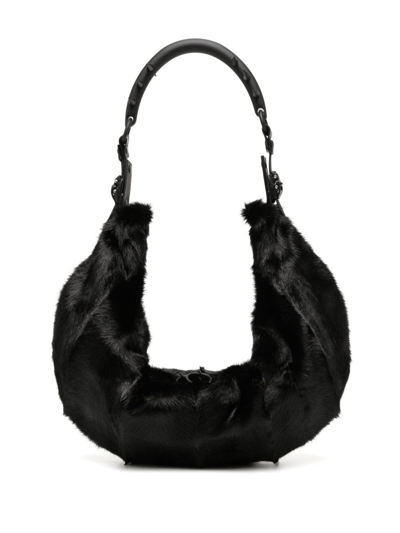 Innerraum Half Moon Faux-fur Shoulder Bag In Schwarz