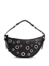 By Far Leather Shoulder Bag With Studs And Grommet Detailing In Black