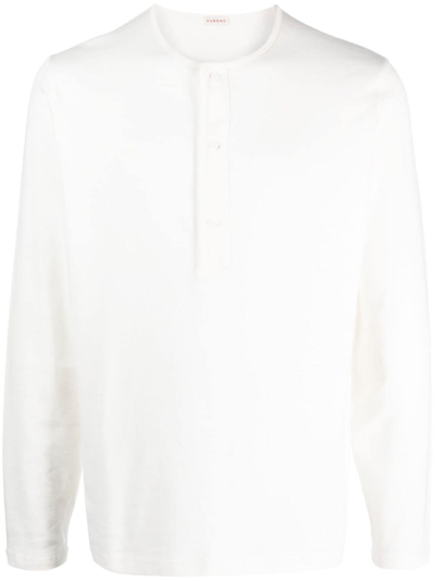 Fursac Button-up Cotton Sweatshirt In Weiss