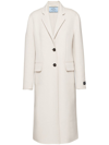 Prada Wool Single-breasted Coat In Weiss