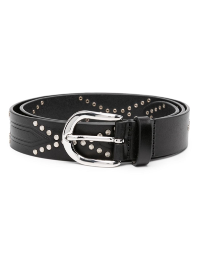 Isabel Marant Telly Stud-embellished Leather Belt In Schwarz