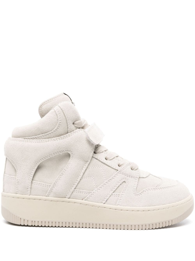 Isabel Marant Brooklee High-top Suede Sneakers In White