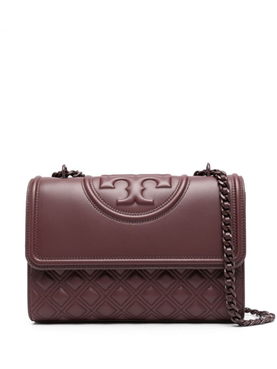 Tory Burch Fleming Small Convertible Shoulder Bag Albarossa In Muscadine