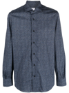 Mazzarelli Textured-finish Cotton Shirt In Blau