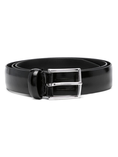 Anderson's Calf-leather Buckle-fastening Belt In Schwarz