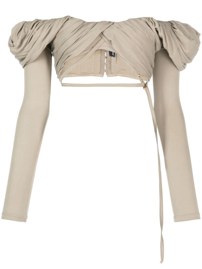 JACQUEMUS LE HAUT SPALLA OFF-SHOULDER BLOUSE