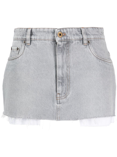 Miu Miu Denim Shorts In Multi-colored