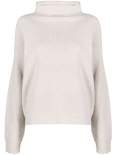 Isabel Marant Brooke Ribbed-knit Roll-neck Jumper In Nude & Neutrals