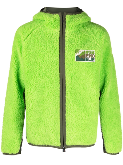 Moncler Zip-up Hooded Jacket In Green