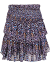Isabel Marant Étoile Floral-print Tiered Skirt In Blau