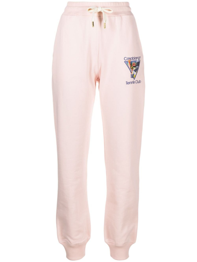 Casablanca Tennis Club-embroidery Track Pants In Pink & Purple