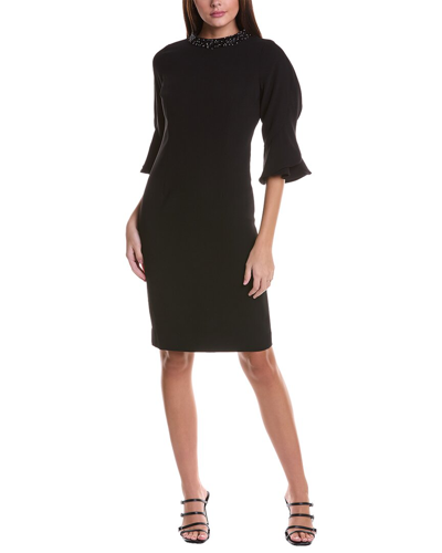 Teri Jon By Rickie Freeman Crepe Sheath Dress In Black ModeSens